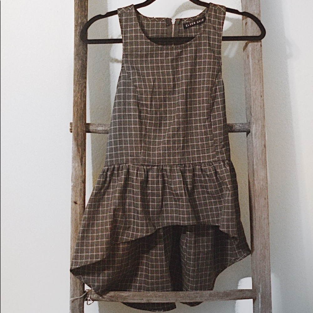 Grey Checkered high-low tank!